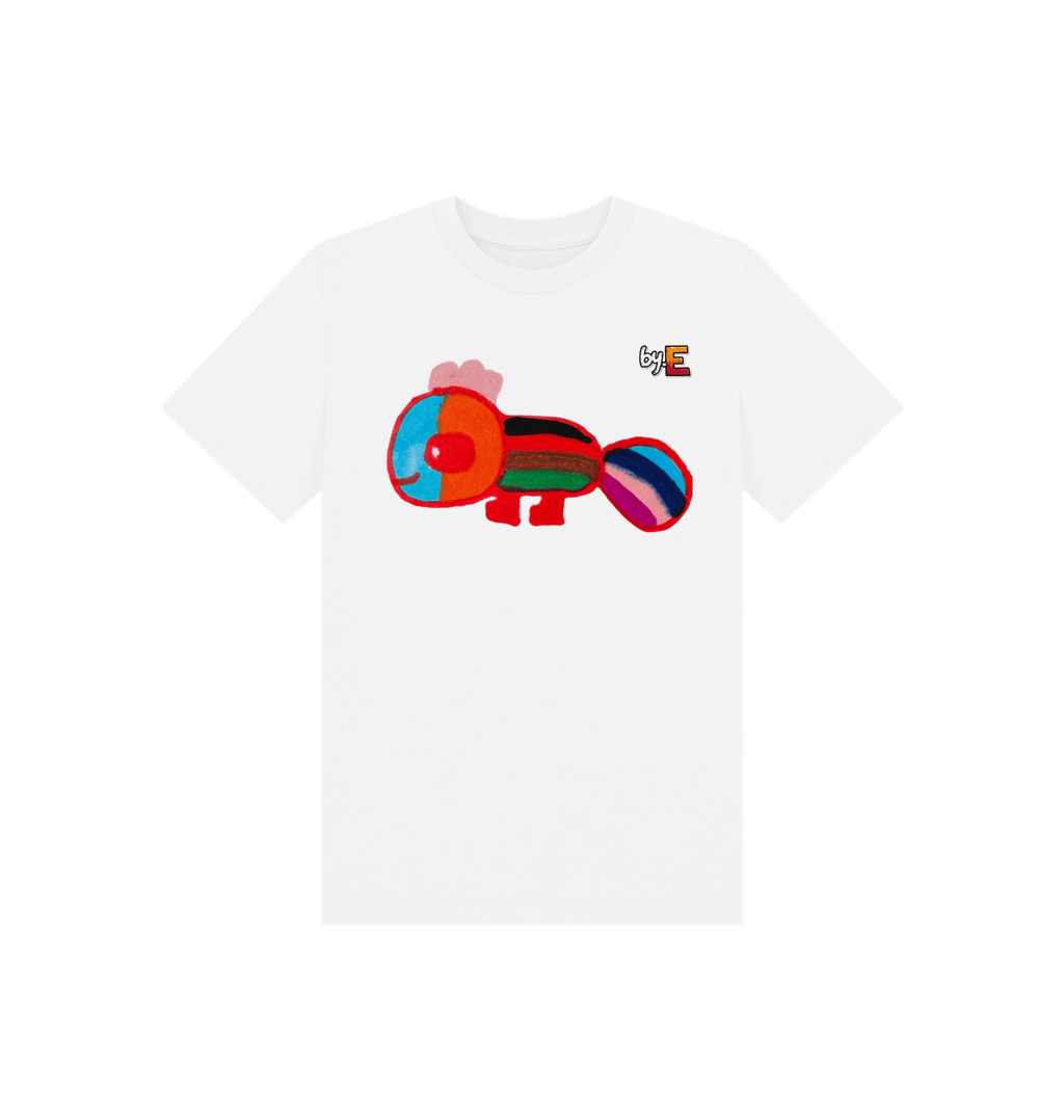 White Printed Kids T-Shirt Front