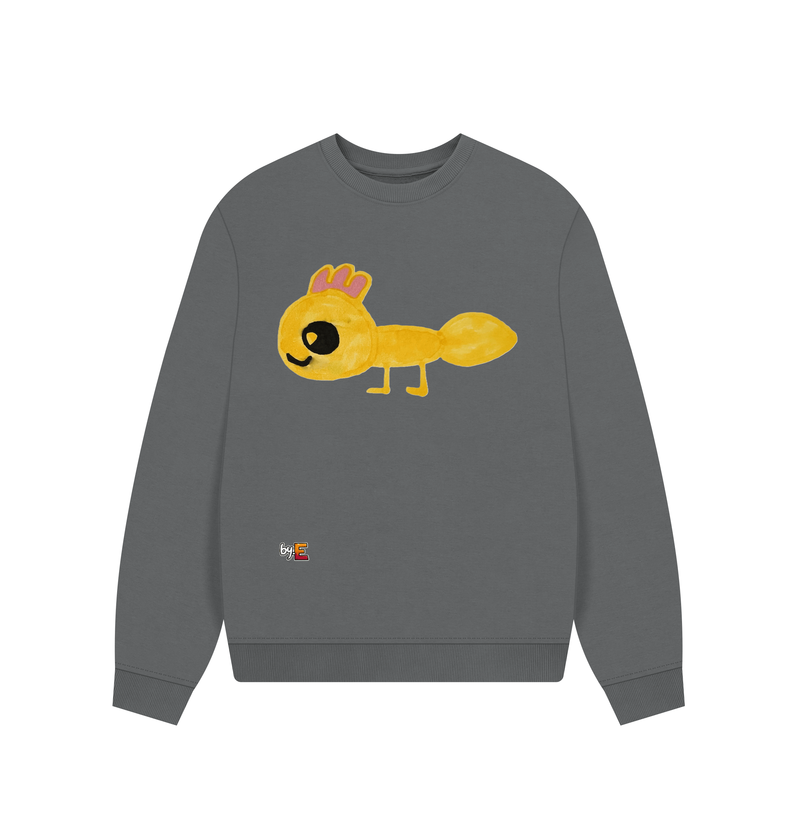 Slate Grey Printed Sweater Front