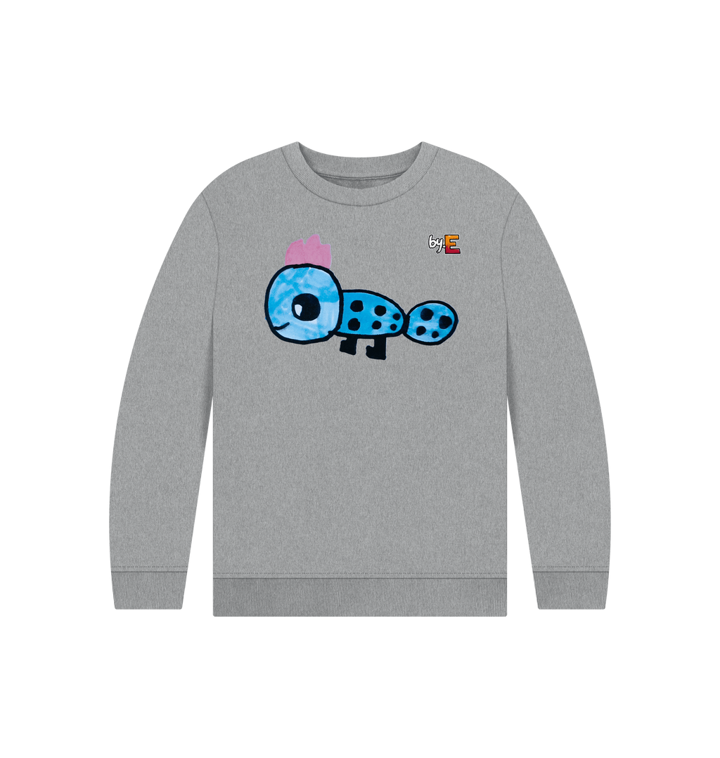 Athletic Grey Printed Kids Jumper Front