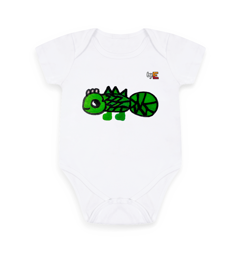 White Printed baby grow Front