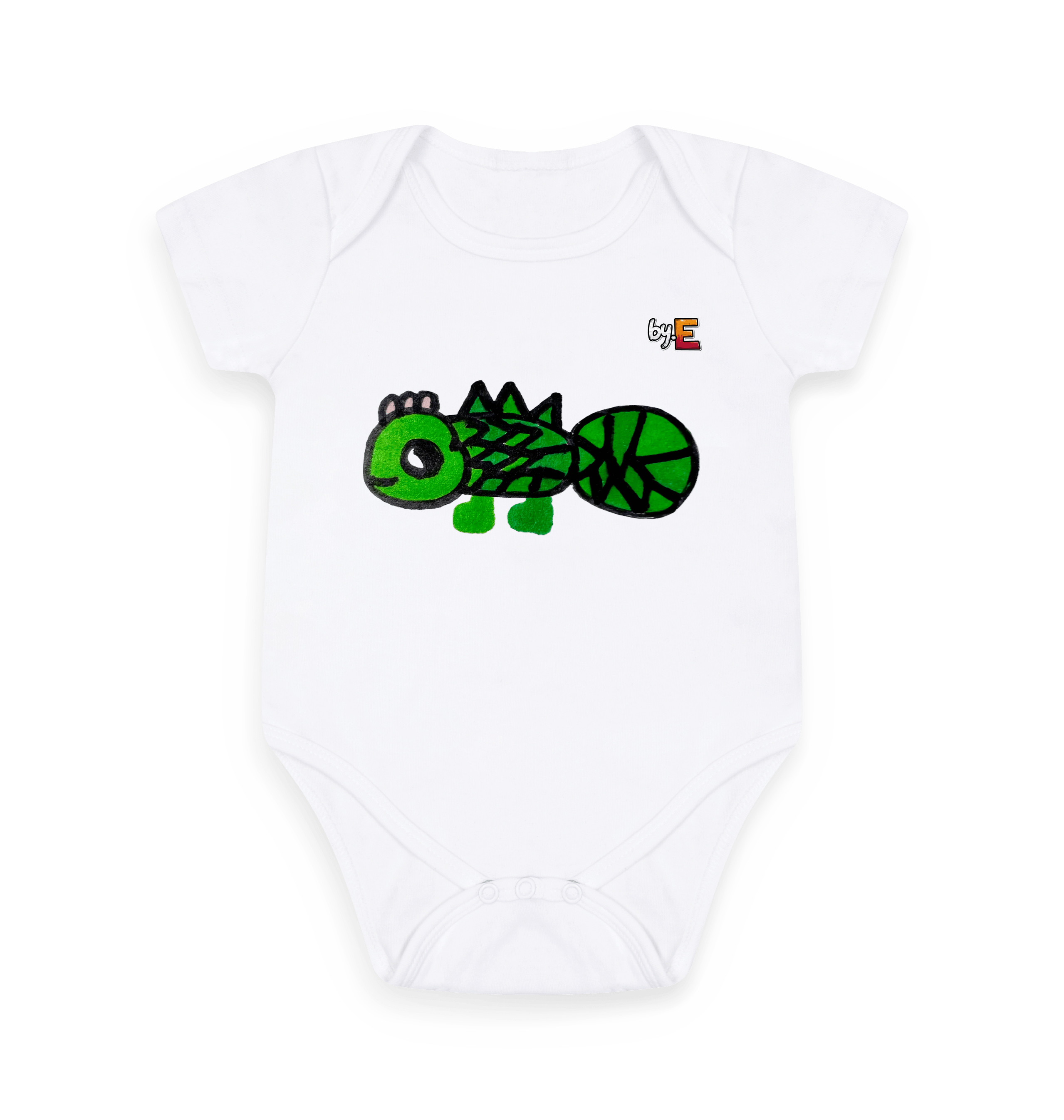 White Printed baby grow Front