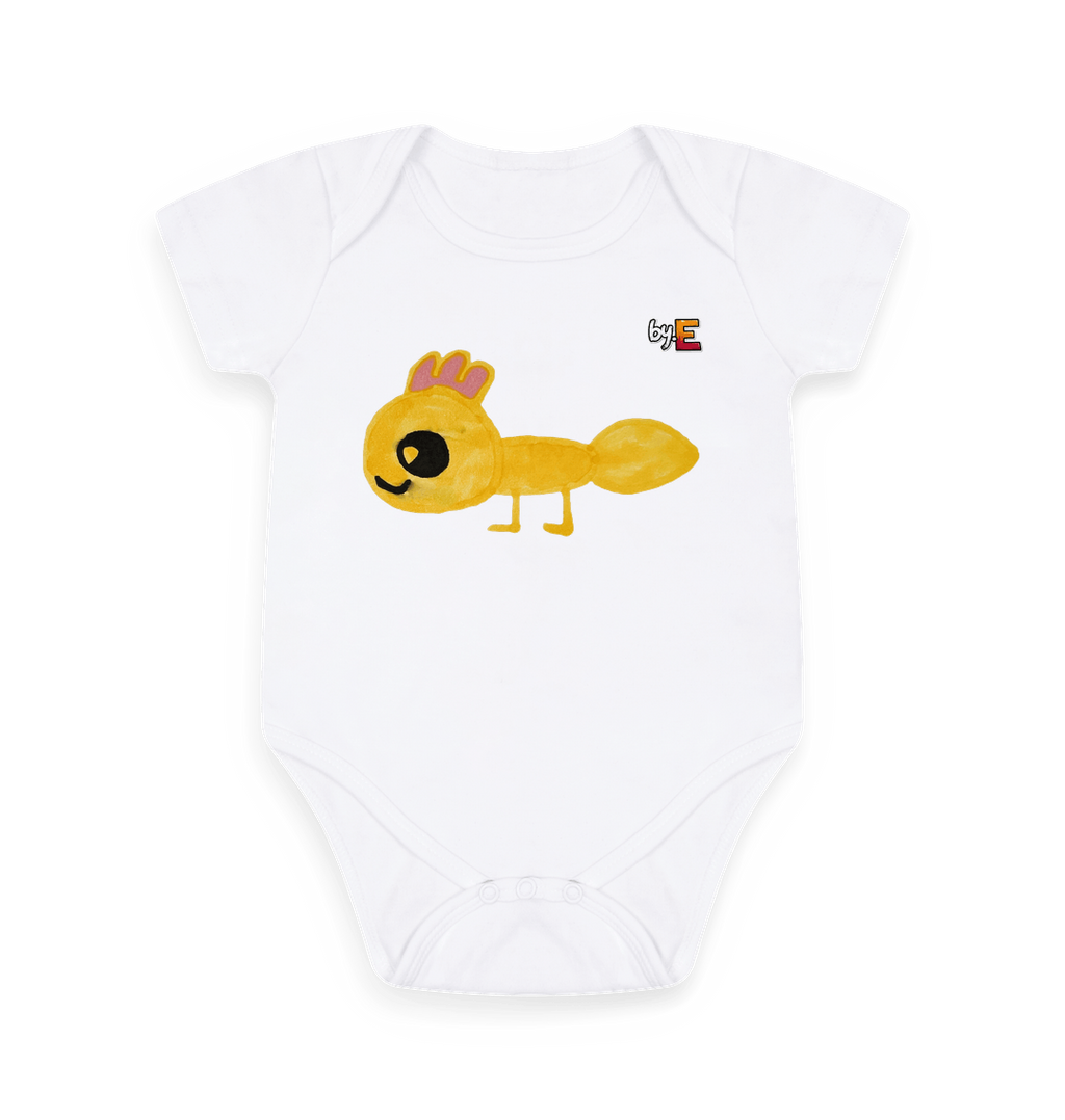 White Printed baby grow Front