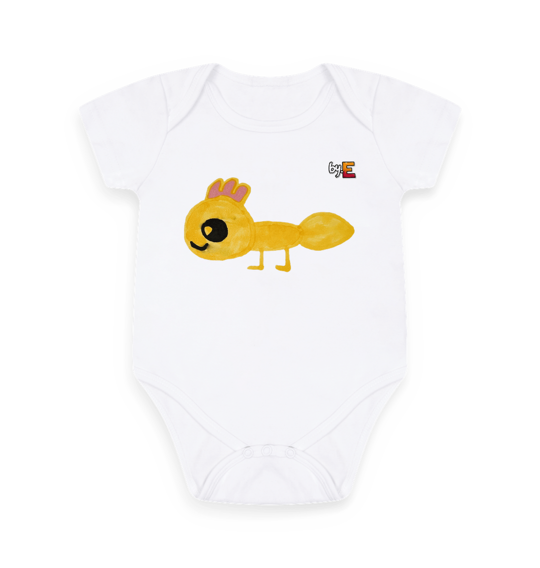 White Printed baby grow Front