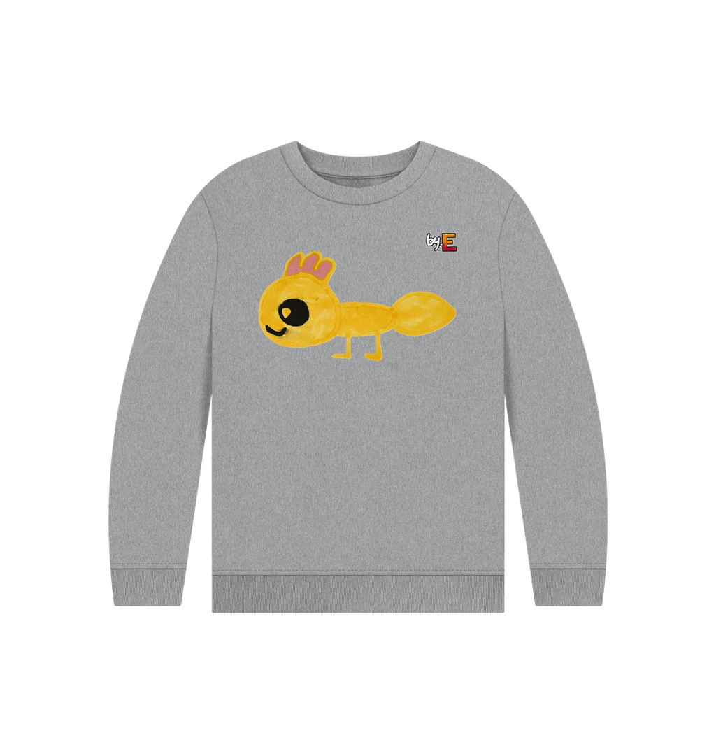 Athletic Grey Printed Kids Jumper Front