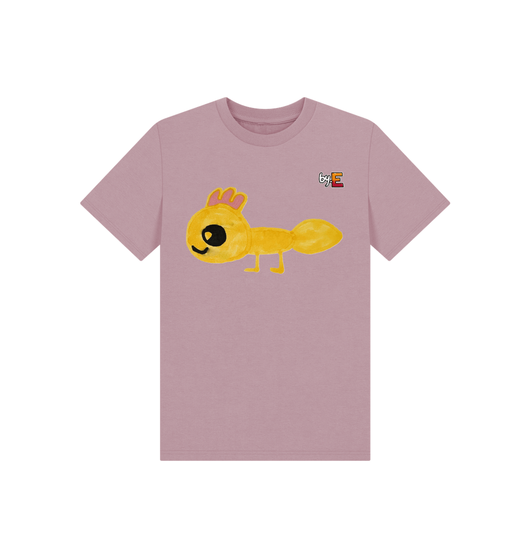 Mauve Printed Kids T-Shirt Front