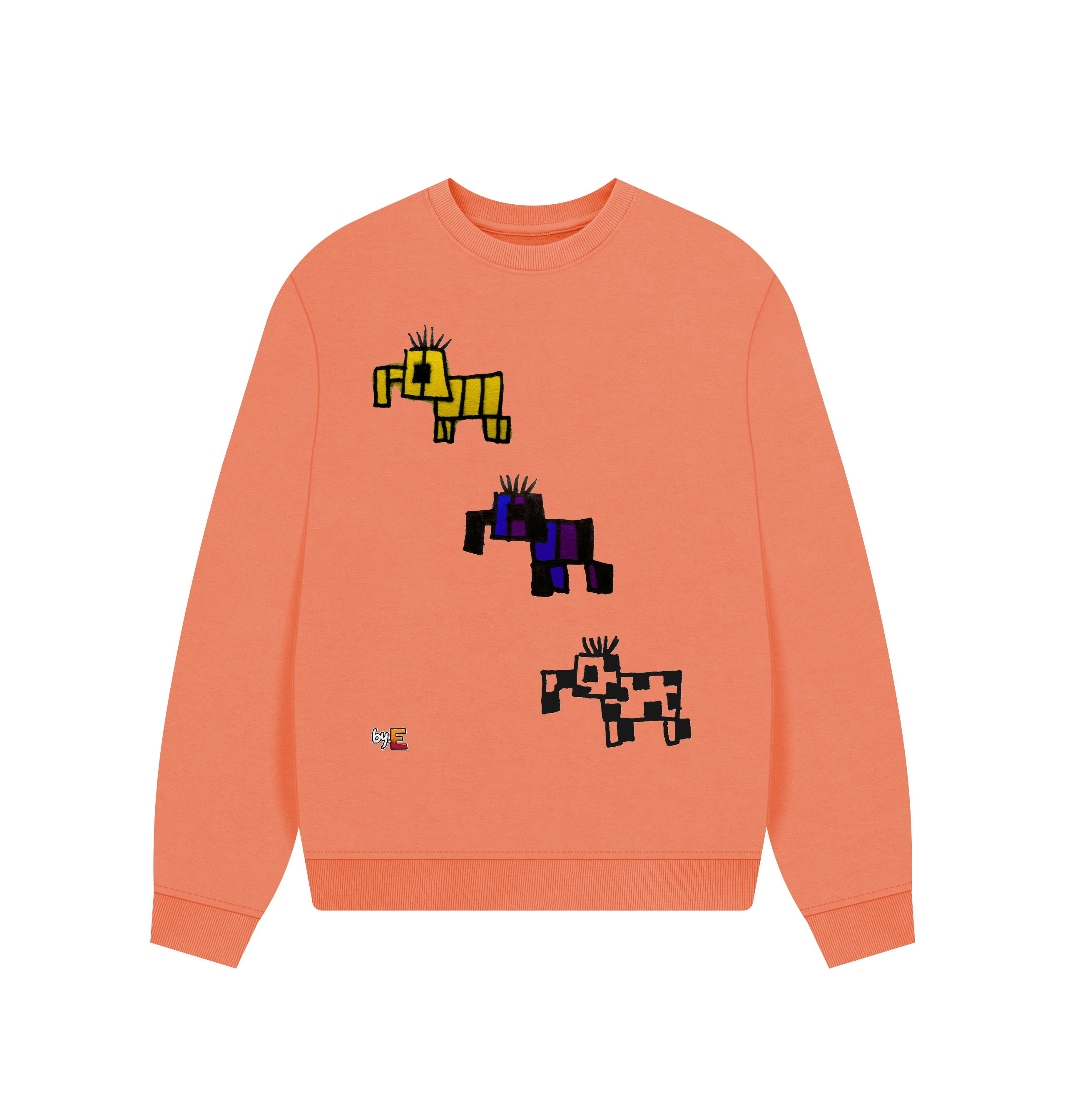 Apricot Printed Sweater Front