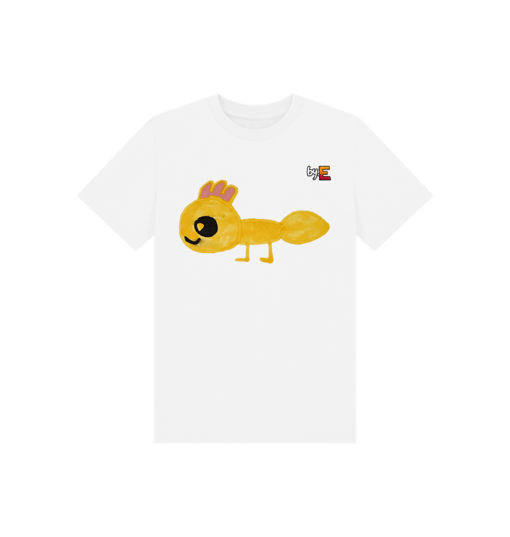 White Printed Kids T-Shirt Front
