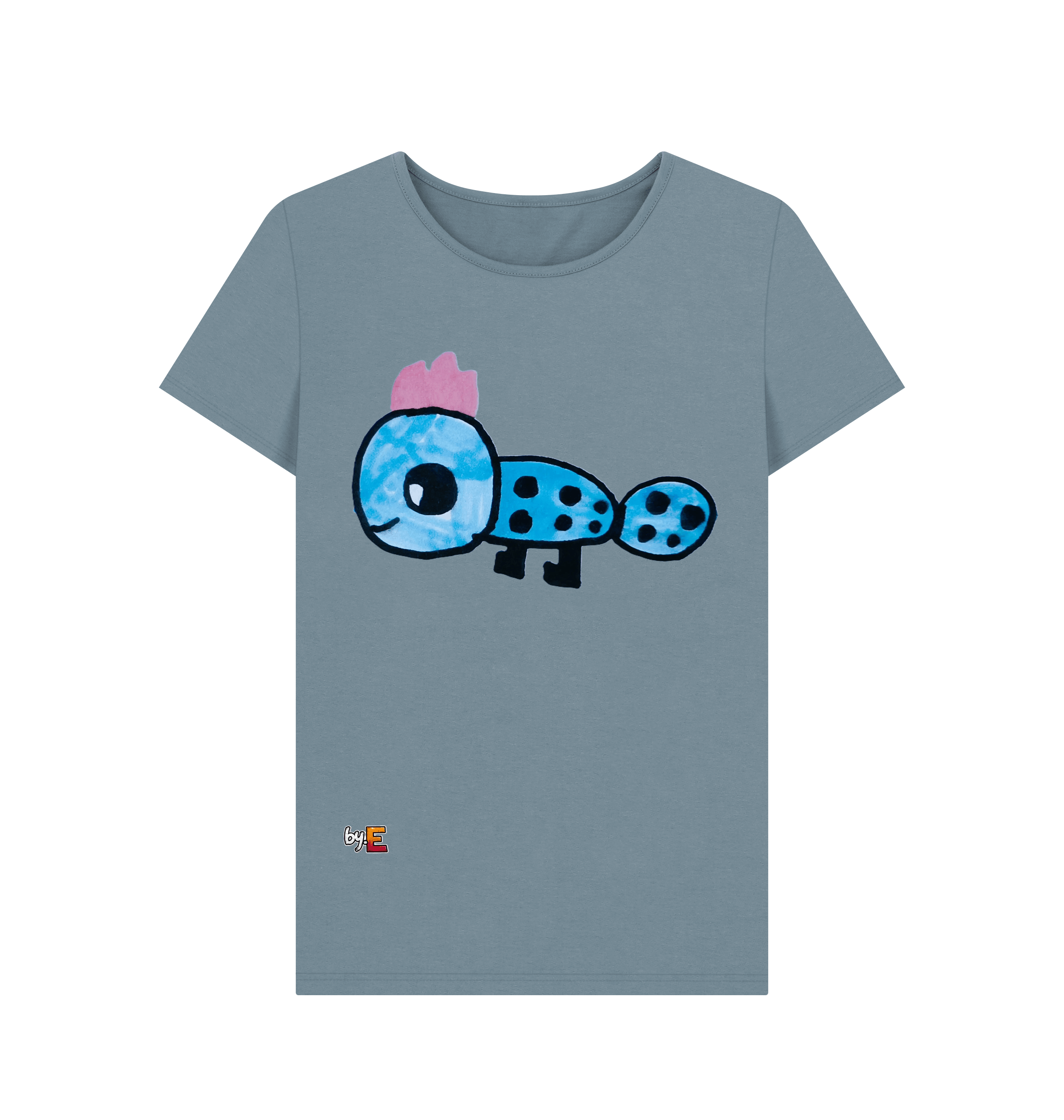 Stone Blue Printed T-shirt Front