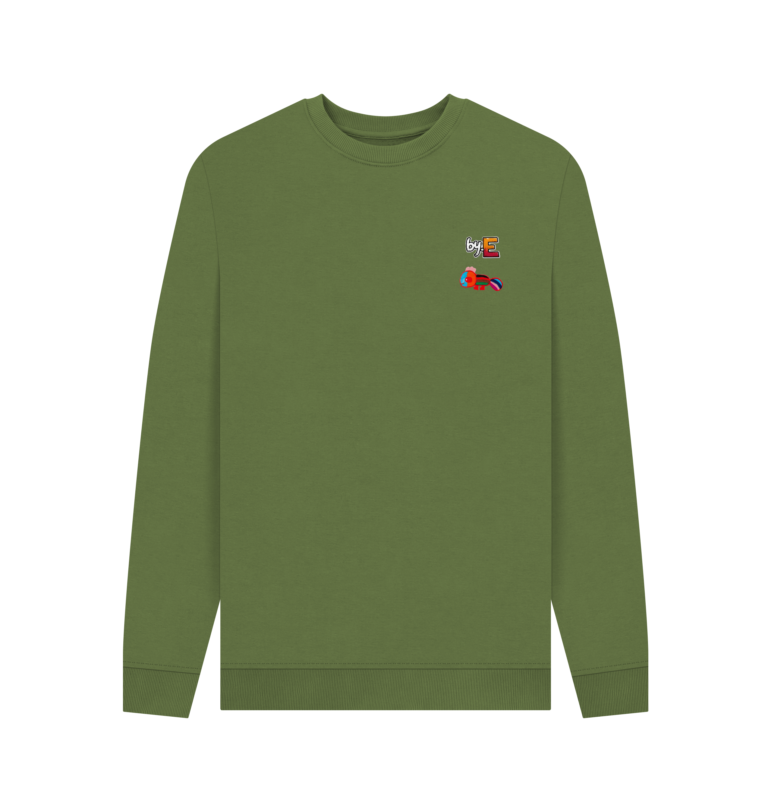 Khaki Printed Sweater Front