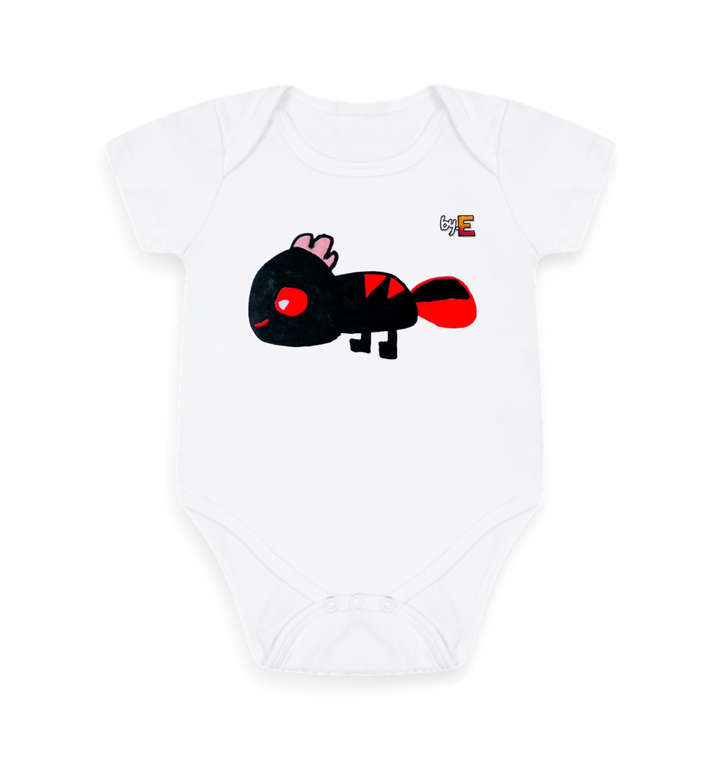 White Printed baby grow Front