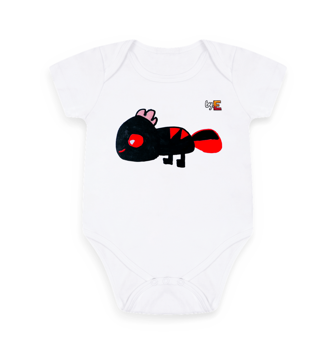White Printed baby grow Front