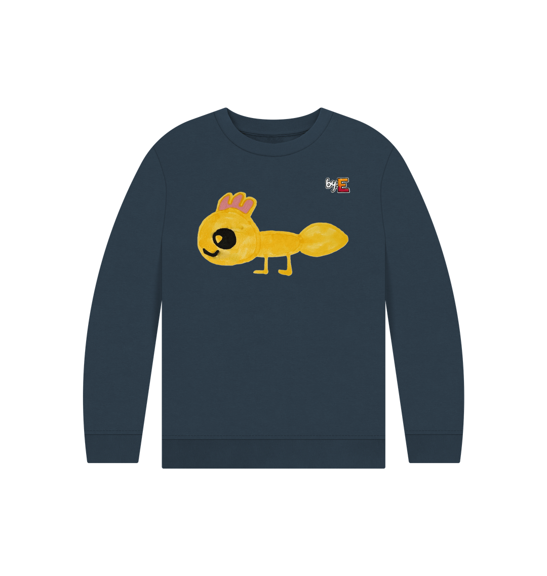 Navy Blue Printed Kids Jumper Front