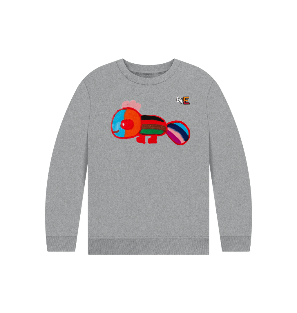 Athletic Grey Printed Kids Jumper Front