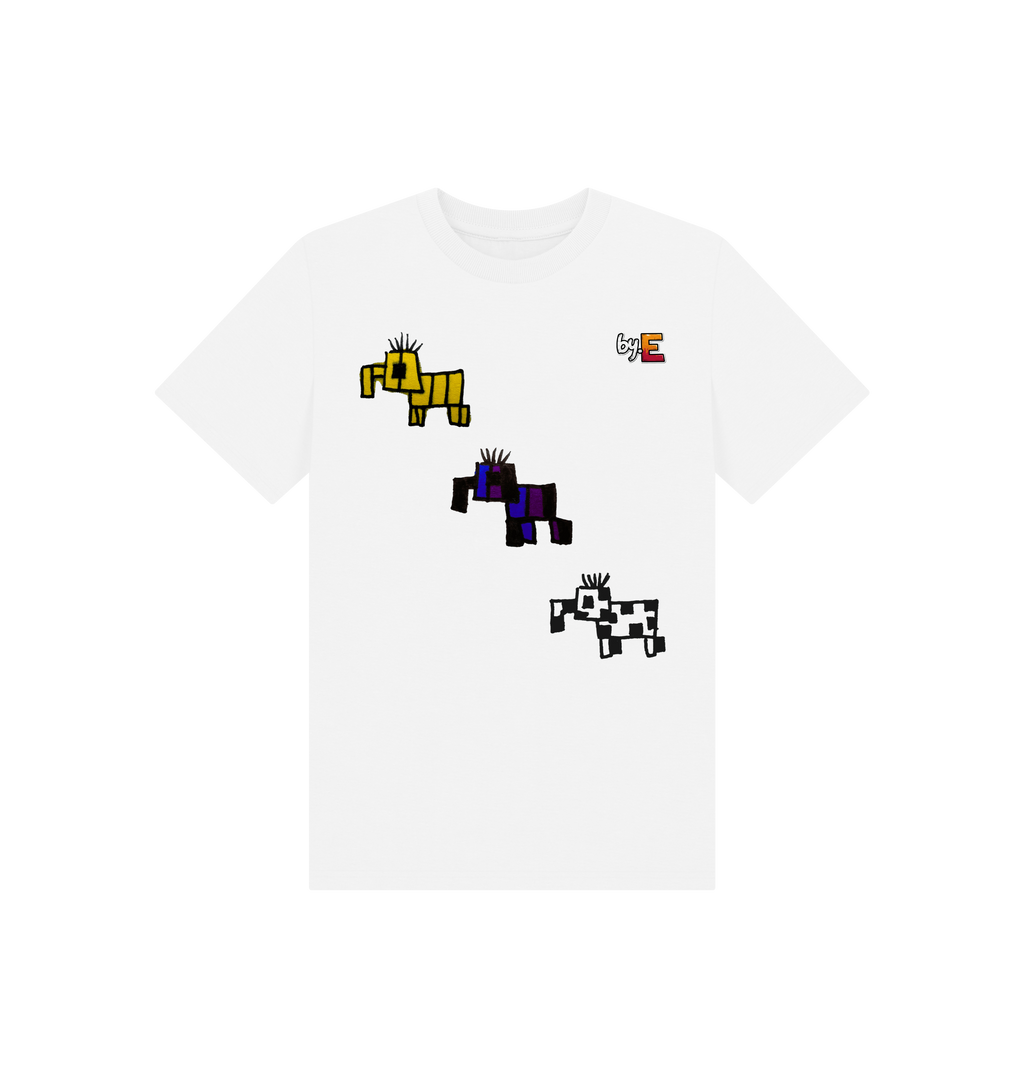 White Printed Kids T-Shirt Front