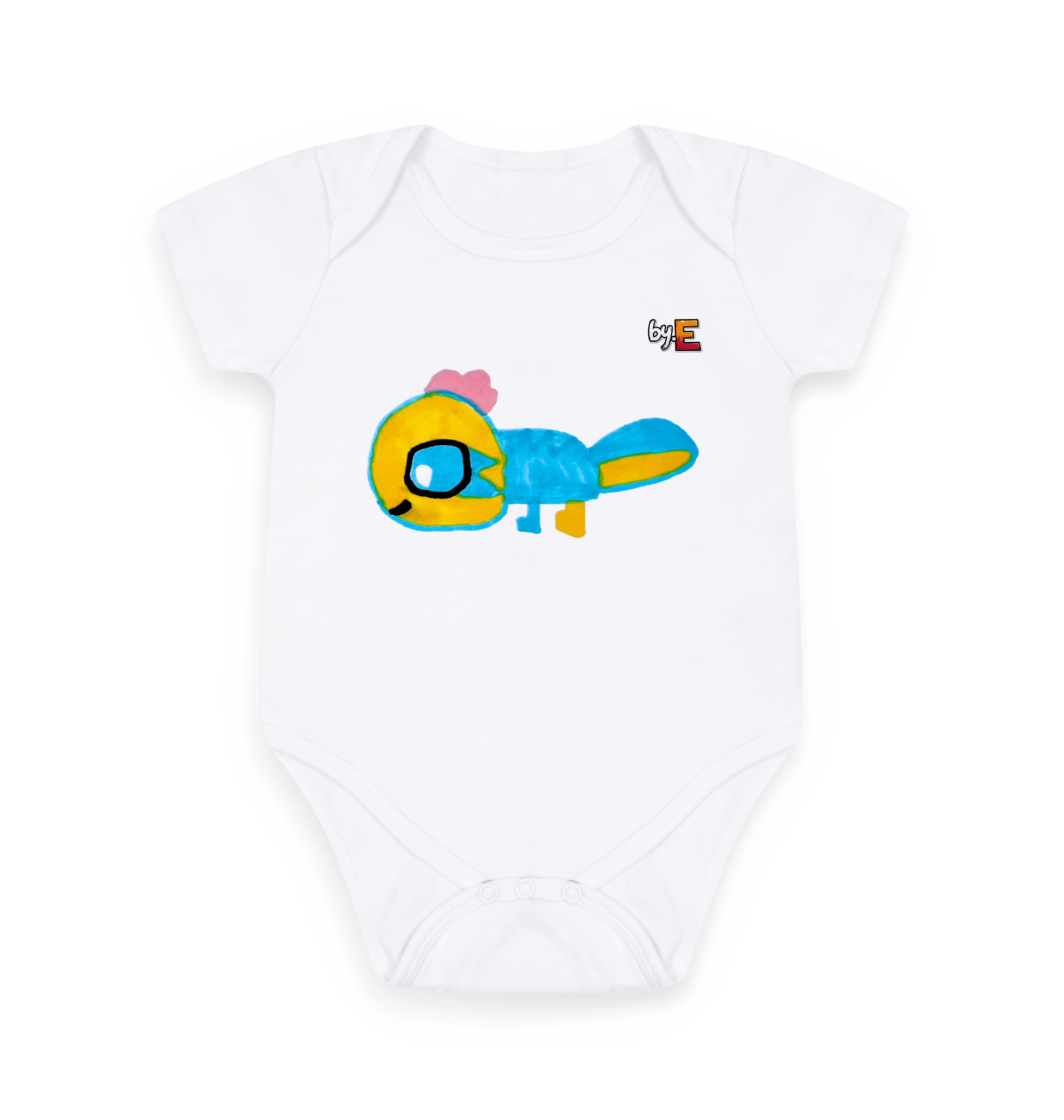 White Printed baby grow Front