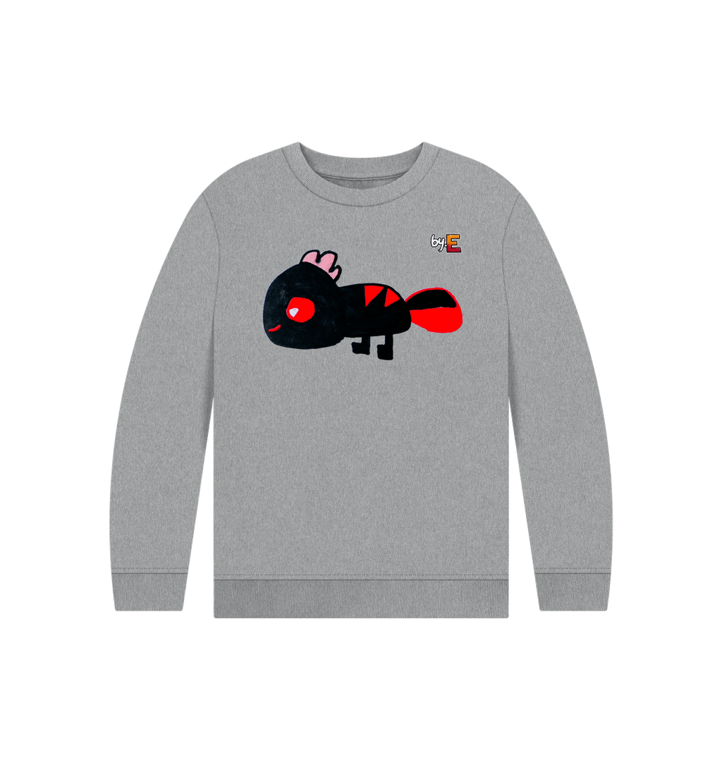 Athletic Grey Printed Kids Jumper Front