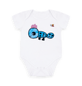 White Printed baby grow Front