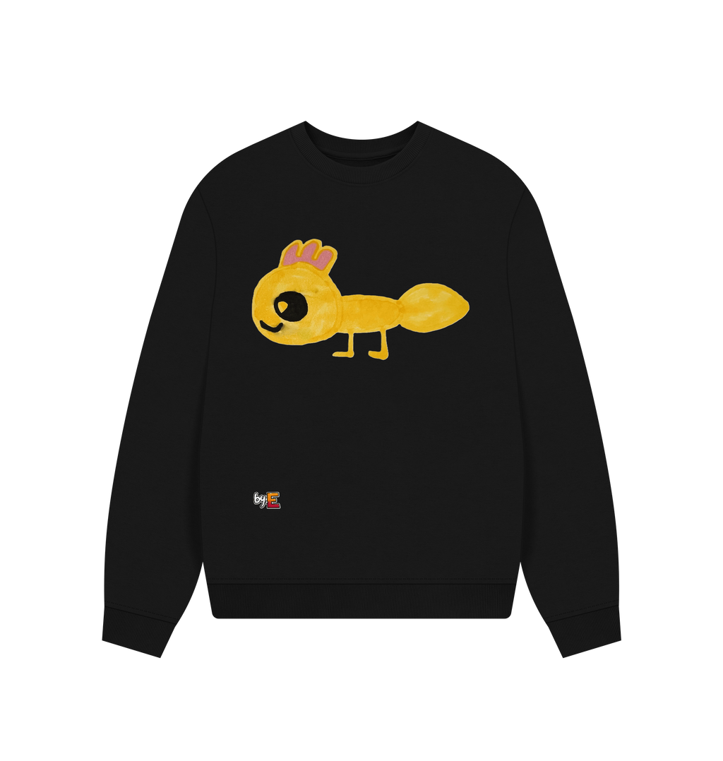 Black Printed Sweater Front